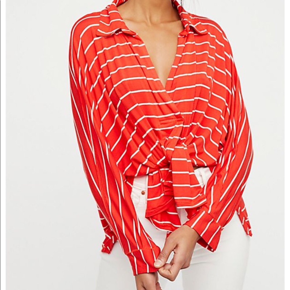 Free People Can’t Fool Me Red/White Top